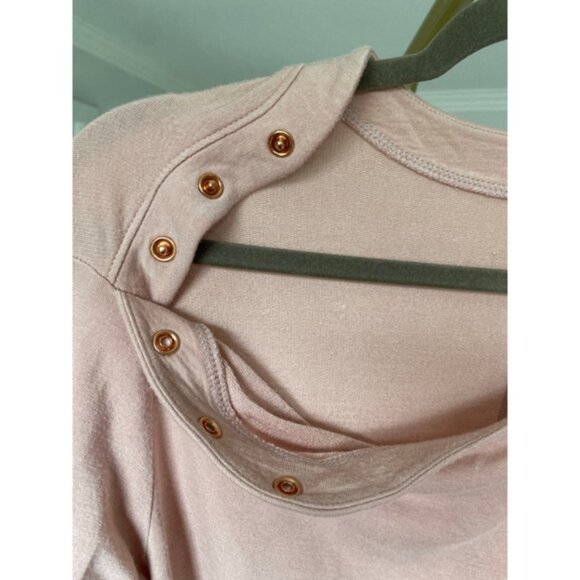 Isabel Maternity Blush Nursing Top Snap Shoulder Stretchy Preppy Autumn - Picture 4 of 7